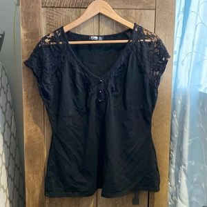 Super Low Cut Sexy Lacy Top - Plus Size